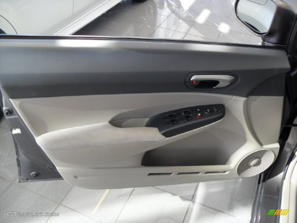 2010 Civic LX Sedan - Urban Titanium Metallic / Beige photo #12