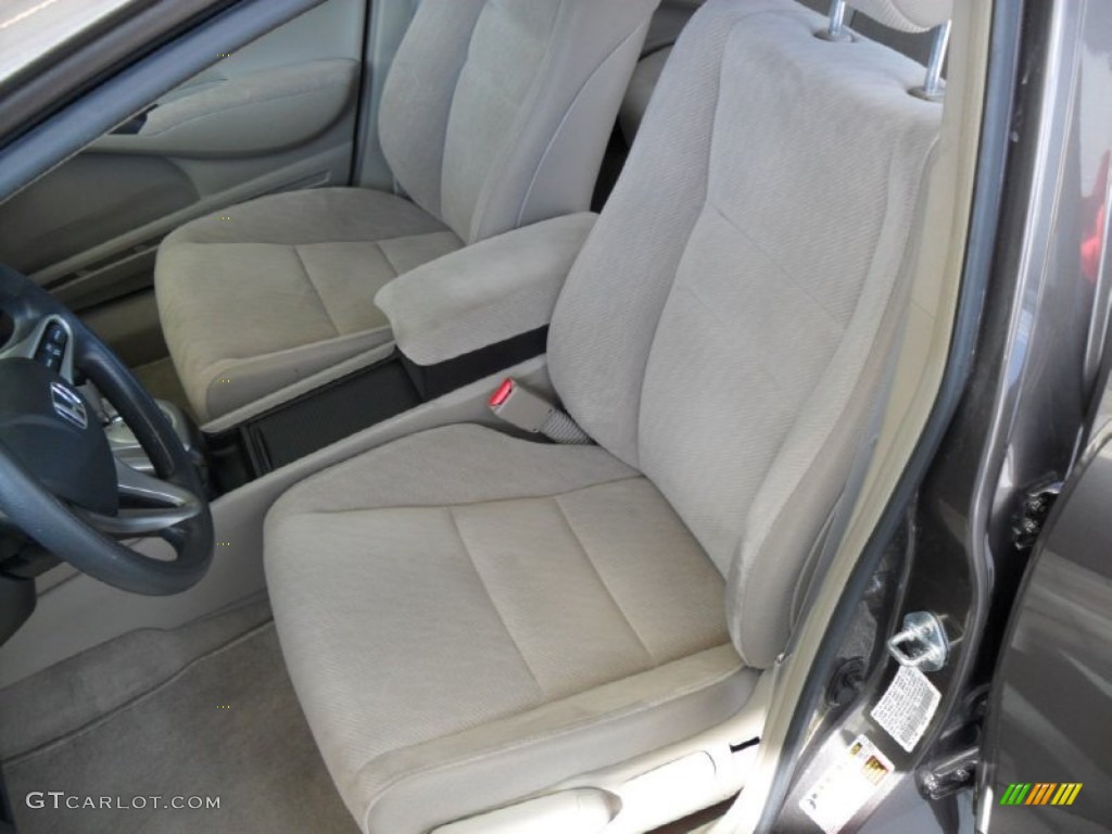 2010 Civic LX Sedan - Urban Titanium Metallic / Beige photo #13