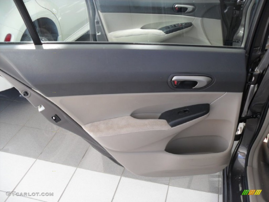 2010 Civic LX Sedan - Urban Titanium Metallic / Beige photo #14