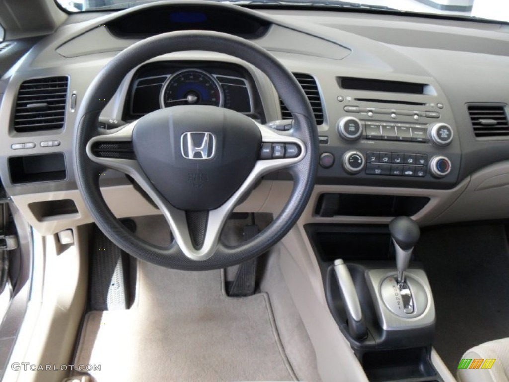 2010 Civic LX Sedan - Urban Titanium Metallic / Beige photo #22