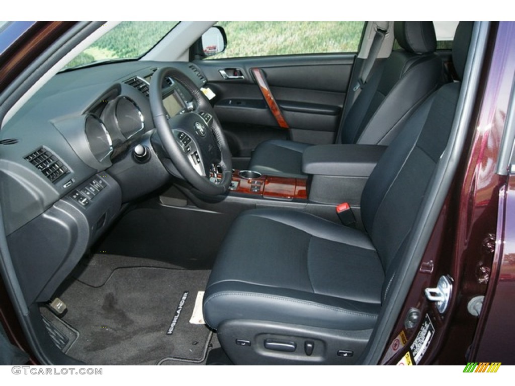 Black Interior 2012 Toyota Highlander Limited 4WD Photo #55613002