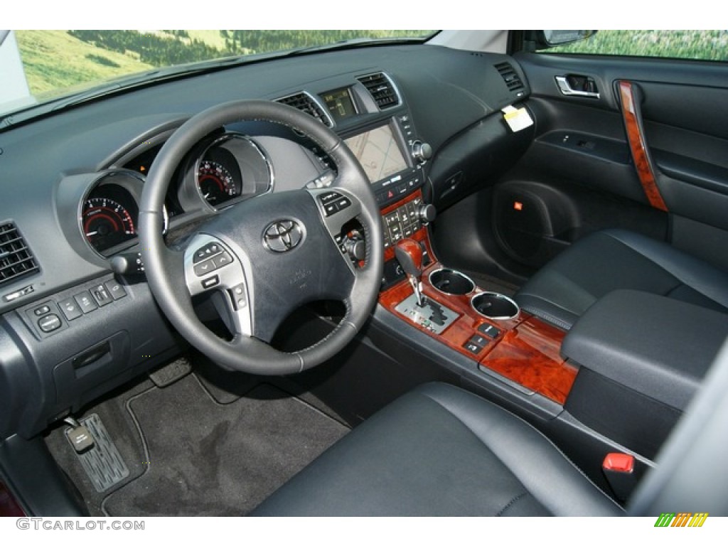 Black Interior 2012 Toyota Highlander Limited 4WD Photo #55613011