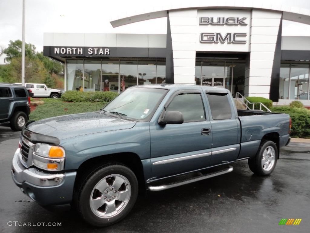 2006 Sierra 1500 SLT Extended Cab 4x4 - Stealth Gray Metallic / Dark Pewter photo #1