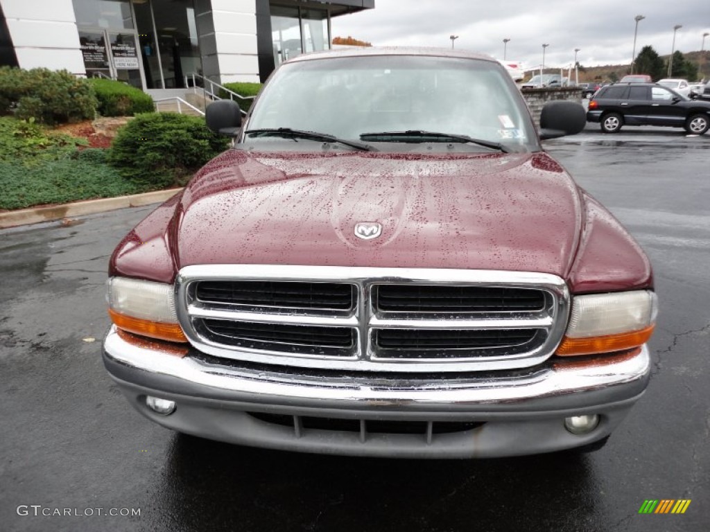 2000 Dakota SLT Extended Cab 4x4 - Dark Garnet Red Pearl Coat / Mist Gray photo #8