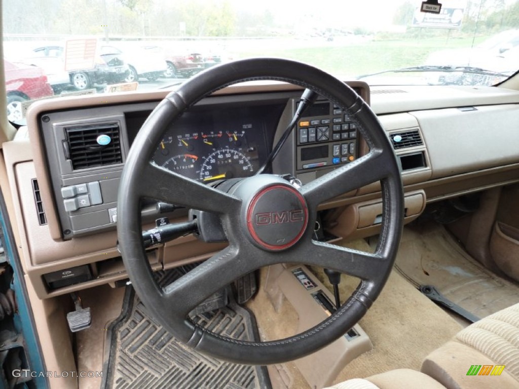 1994 GMC Sierra 1500 SL Extended Cab 4x4 Beige Steering Wheel Photo #55615333