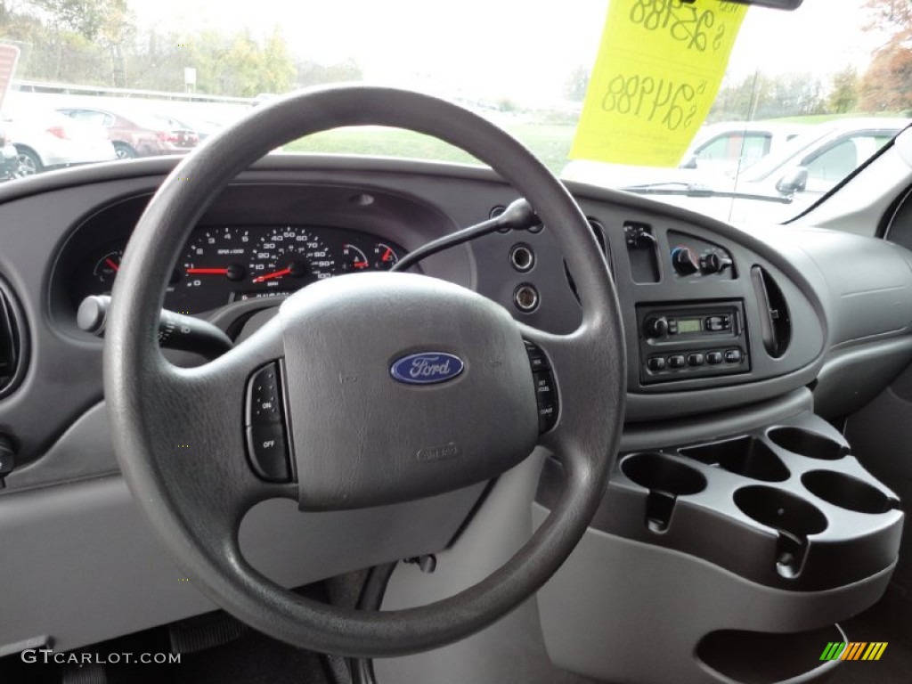 2008 Ford E Series Van E350 Super Duty Cargo Medium Flint Steering Wheel Photo #55615693