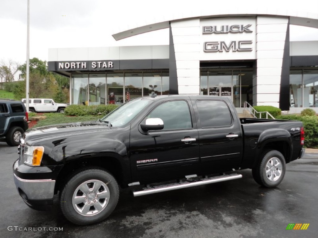 2012 Sierra 1500 SLE Crew Cab 4x4 - Onyx Black / Ebony photo #1