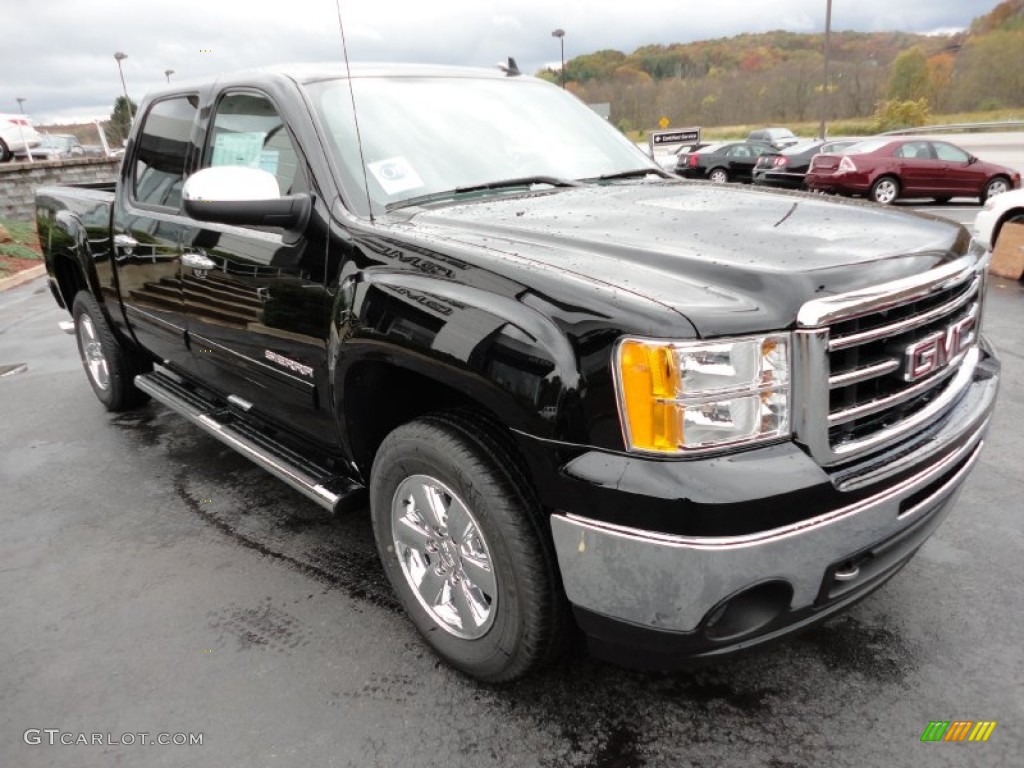 Onyx Black 2012 GMC Sierra 1500 SLE Crew Cab 4x4 Exterior Photo #55616005