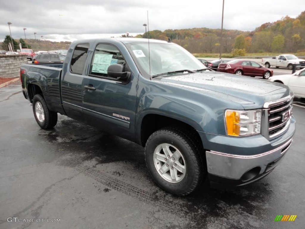 Stealth Gray Metallic 2012 GMC Sierra 1500 SLE Extended Cab 4x4 Exterior Photo #55616635