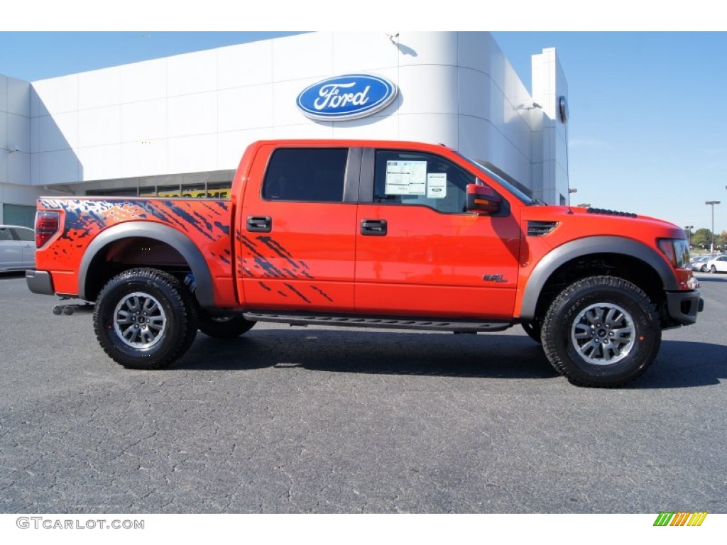 Molten Orange Tri Coat 2011 Ford F150 SVT Raptor SuperCrew 4x4 Exterior Photo #55617604