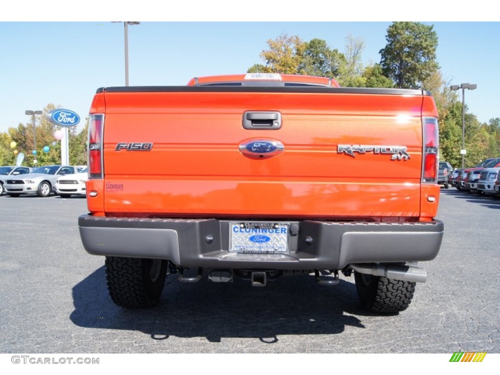 2011 F150 SVT Raptor SuperCrew 4x4 - Molten Orange Tri Coat / Raptor Black/Orange photo #4