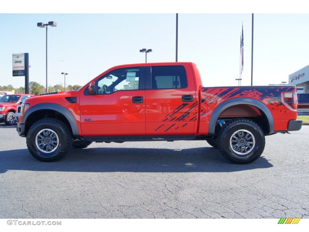 2011 F150 SVT Raptor SuperCrew 4x4 - Molten Orange Tri Coat / Raptor Black/Orange photo #5