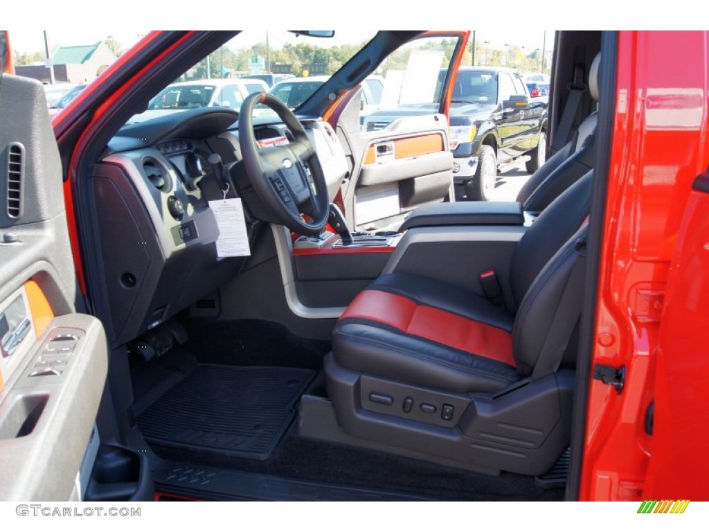 Raptor Black/Orange Interior 2011 Ford F150 SVT Raptor SuperCrew 4x4 Photo #55617622