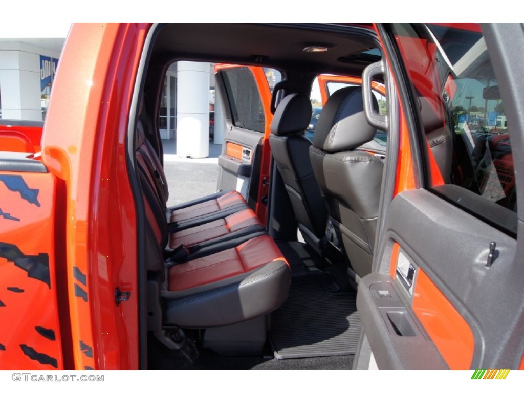 Raptor Black/Orange Interior 2011 Ford F150 SVT Raptor SuperCrew 4x4 Photo #55617631