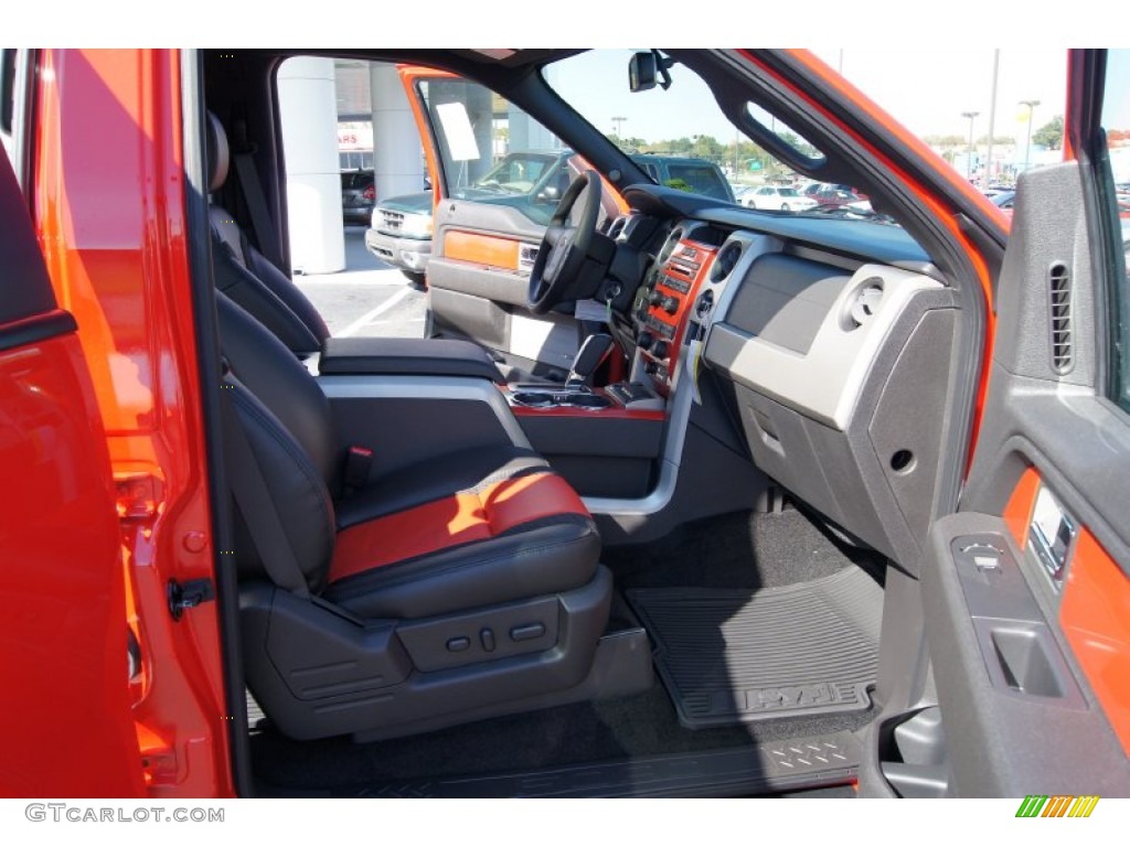 2011 F150 SVT Raptor SuperCrew 4x4 - Molten Orange Tri Coat / Raptor Black/Orange photo #12