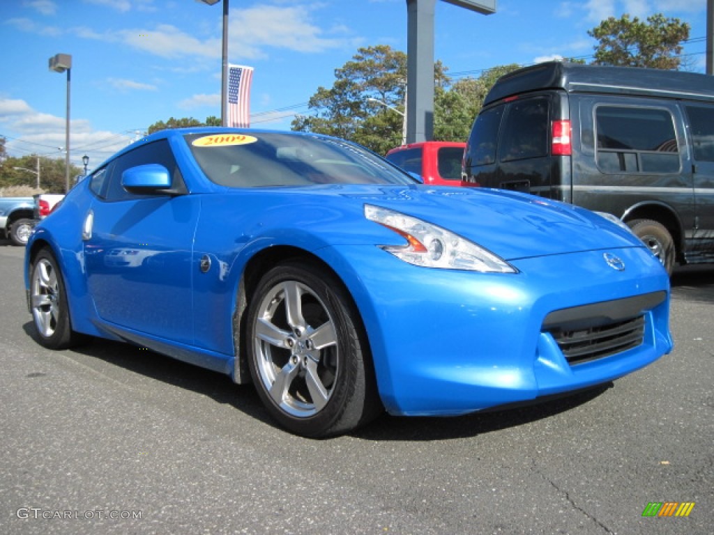 2009 370Z Coupe - Monterey Blue / Persimmon Leather photo #4