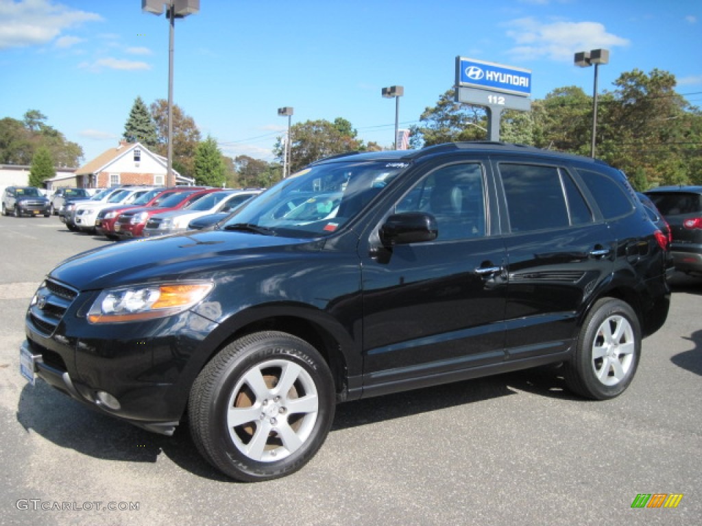 2007 Santa Fe Limited 4WD - Ebony Black / Black photo #1