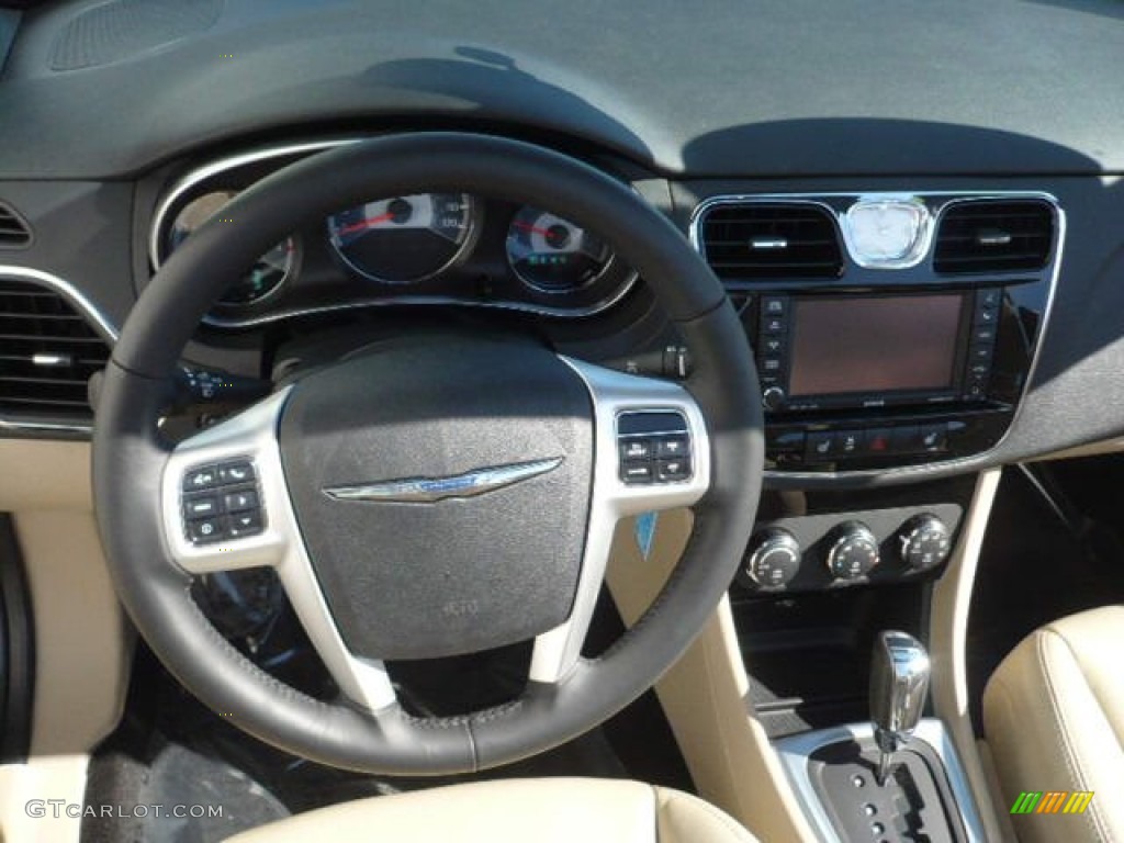 2011 Chrysler 200 Limited Convertible Black/Light Frost Beige Dashboard Photo #55623680