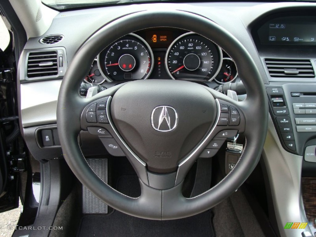 2010 Acura TL 3.7 SH-AWD Taupe Steering Wheel Photo #55625112