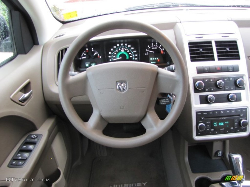 2009 Dodge Journey SXT Pastel Pebble Beige Steering Wheel Photo #55625573