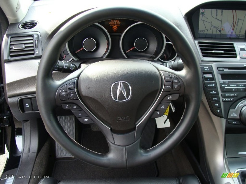2012 Acura TL 3.7 SH-AWD Technology Ebony Steering Wheel Photo #55625912
