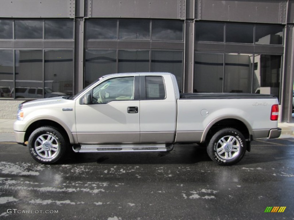 2006 F150 Lariat SuperCab 4x4 - Smokestone Metallic / Tan photo #2