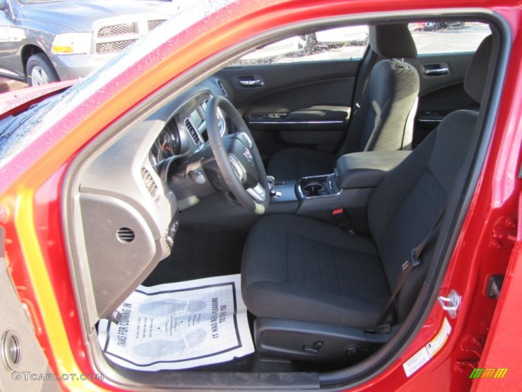 Black Interior 2012 Dodge Charger SXT Photo #55627379