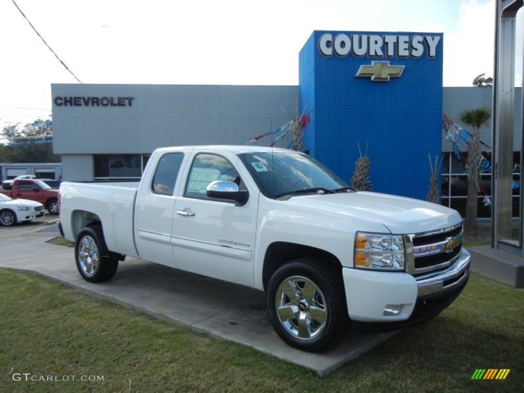 2011 Silverado 1500 LT Extended Cab - Summit White / Ebony photo #1