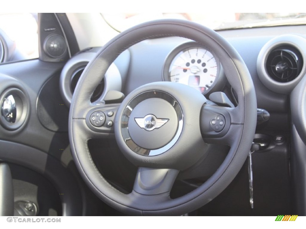 2012 Mini Cooper S Countryman All4 AWD Carbon Black Steering Wheel Photo #55633370
