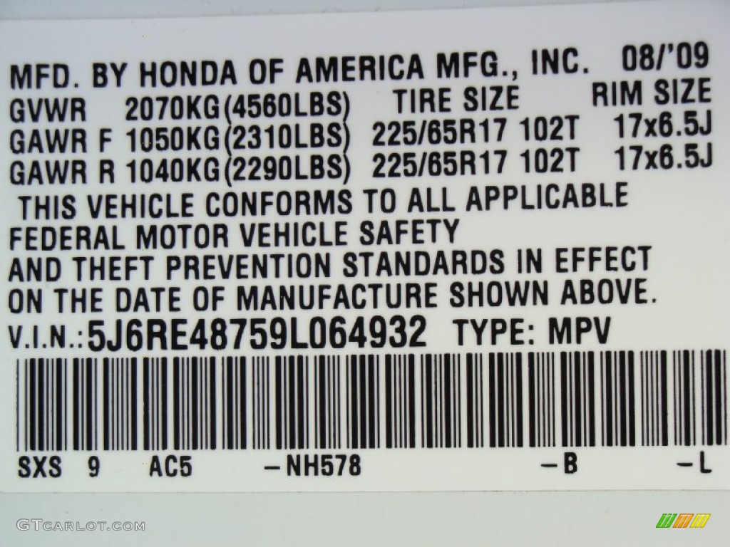 2009 CR-V EX-L 4WD - Taffeta White / Gray photo #30