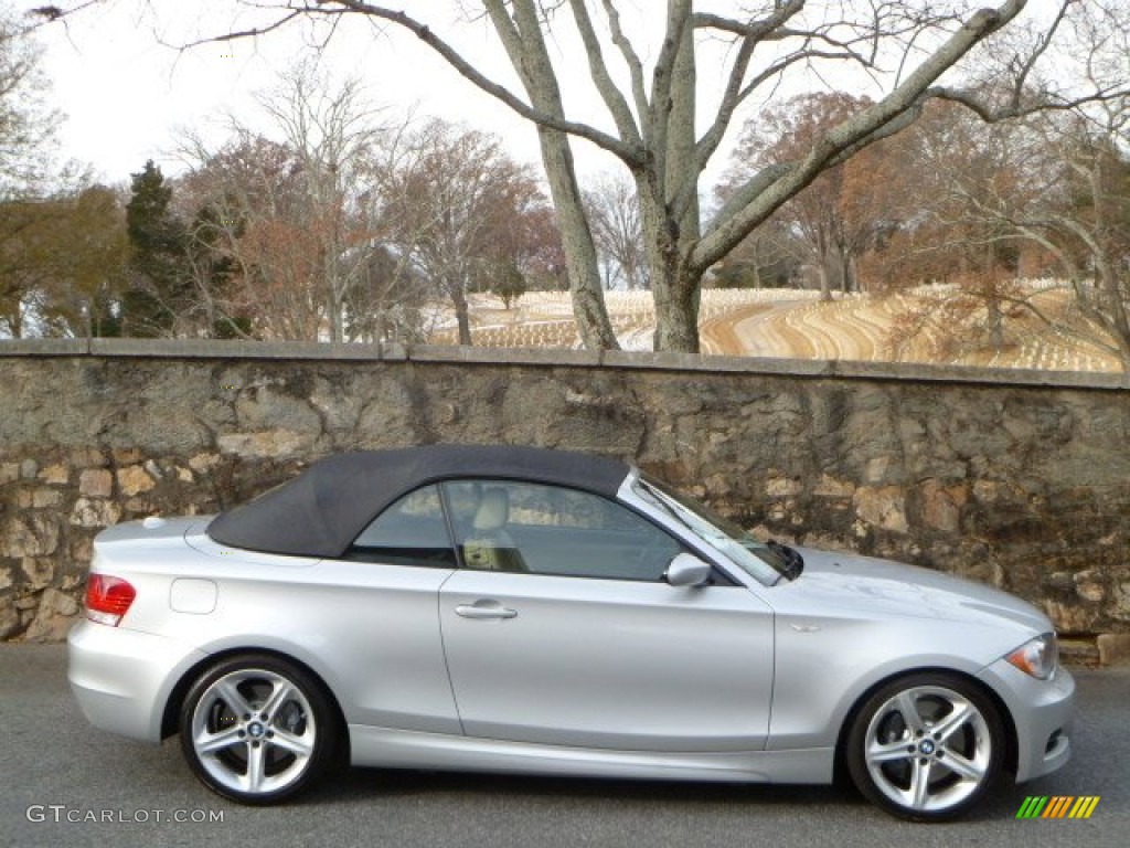 Titanium Silver Metallic 2008 BMW 1 Series 135i Convertible Exterior Photo #55633643