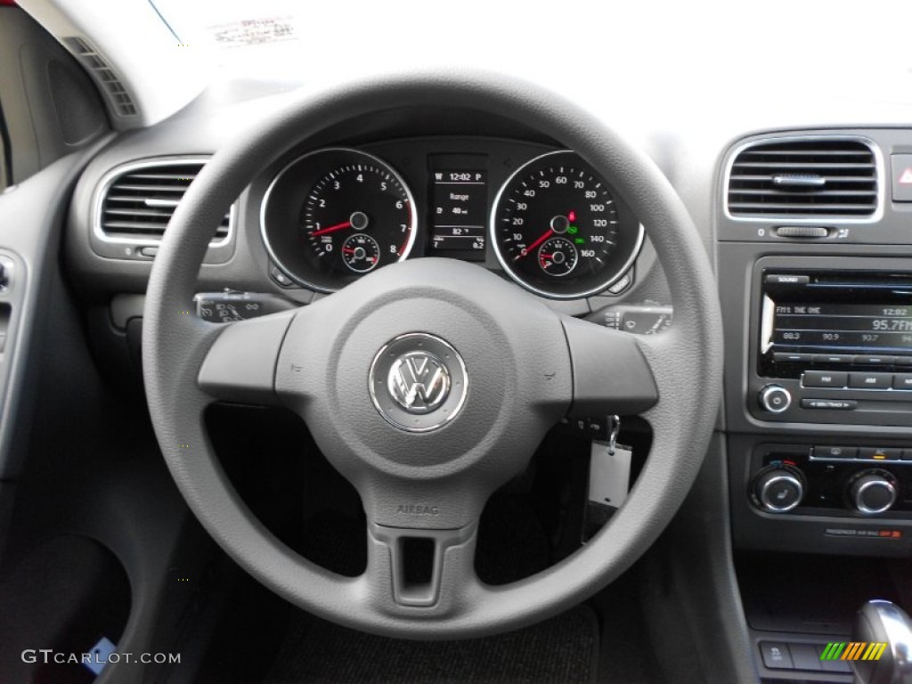2012 Volkswagen Golf 4 Door Titan Black Steering Wheel Photo #55637510