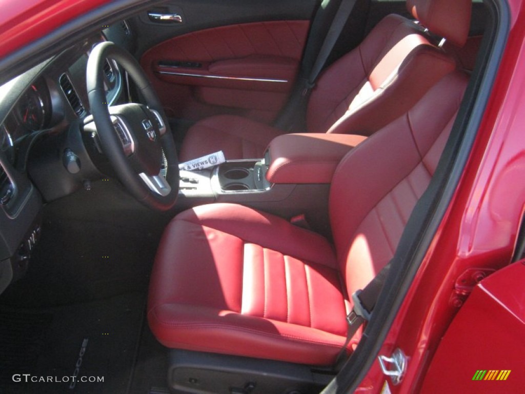 Black/Red Interior 2012 Dodge Charger R/T Plus Photo #55638503