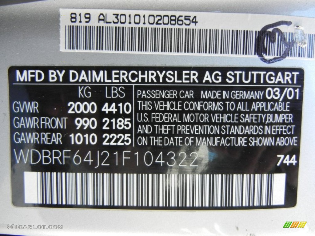 2001 C 320 Sedan - Brilliant Silver Metallic / Ash photo #31
