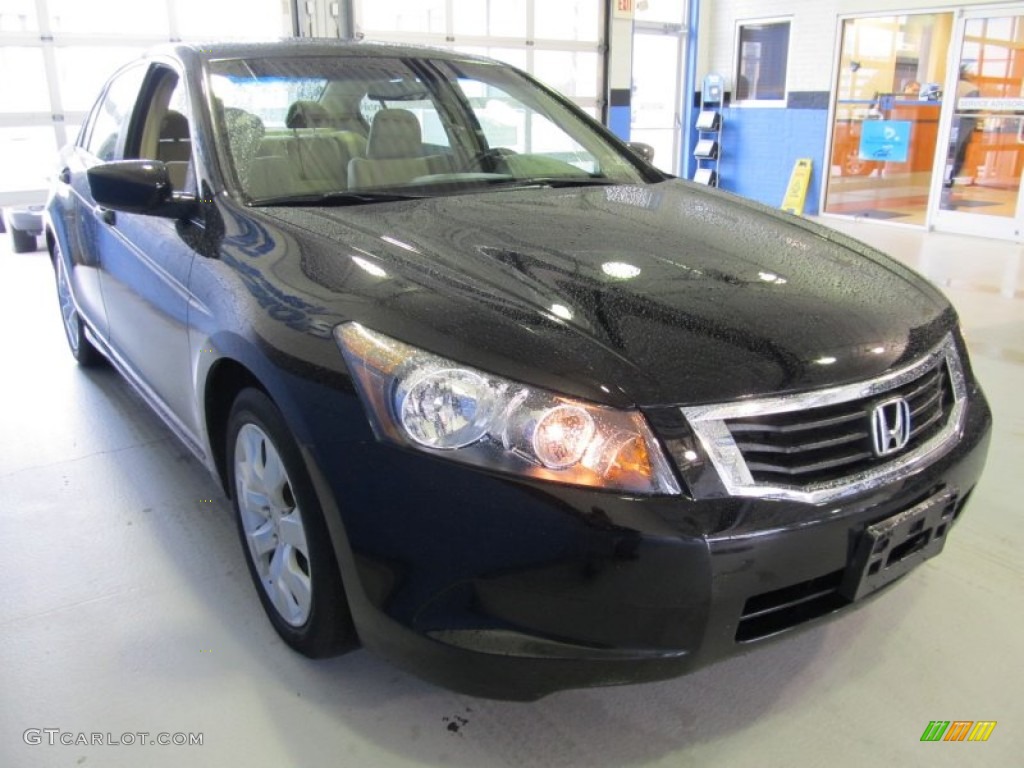 2009 Accord EX Sedan - Crystal Black Pearl / Ivory photo #4