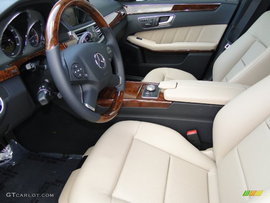 Almond/Black Interior 2012 Mercedes-Benz E 350 BlueTEC Sedan Photo #55642715