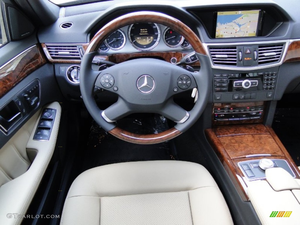 2012 Mercedes-Benz E 350 BlueTEC Sedan Almond/Black Dashboard Photo #55642754