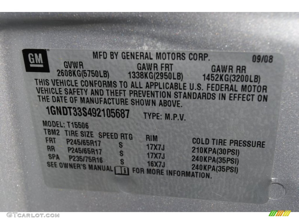 2009 TrailBlazer LT 4x4 - Silver Ice Metallic / Gray photo #12
