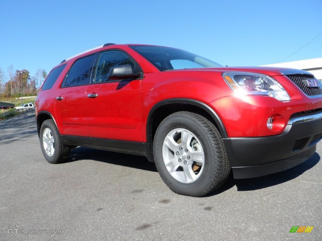 2012 Acadia SLE AWD - Crystal Red Tintcoat / Light Titanium photo #6