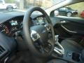 Charcoal Black Leather 2012 Ford Focus SEL Sedan Steering Wheel
