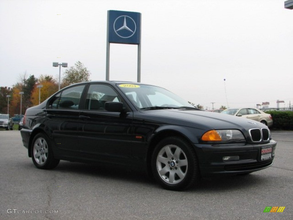 2001 3 Series 325i Sedan - Orient Blue Metallic / Grey photo #3