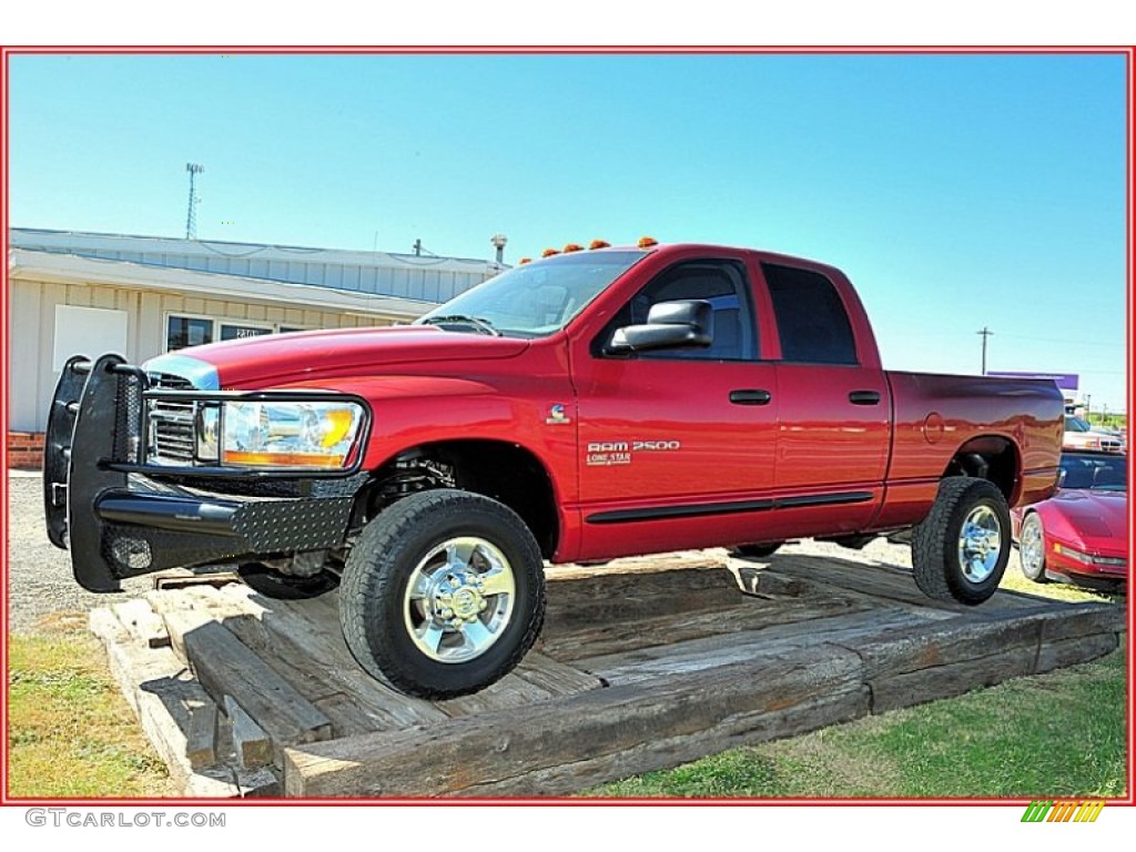 Inferno Red Crystal Pearl 2006 Dodge Ram 2500 Lone Star Edition Quad Cab 4x4 Exterior Photo #55652045