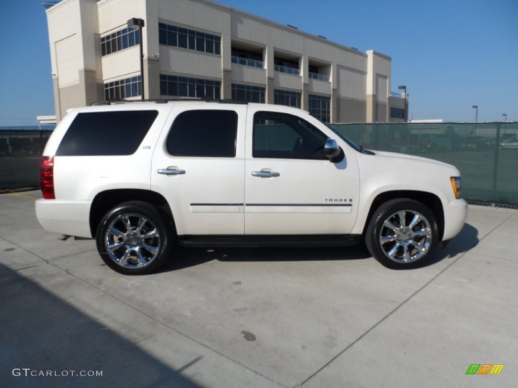 2009 Tahoe LTZ - White Diamond Tricoat / Light Cashmere photo #2