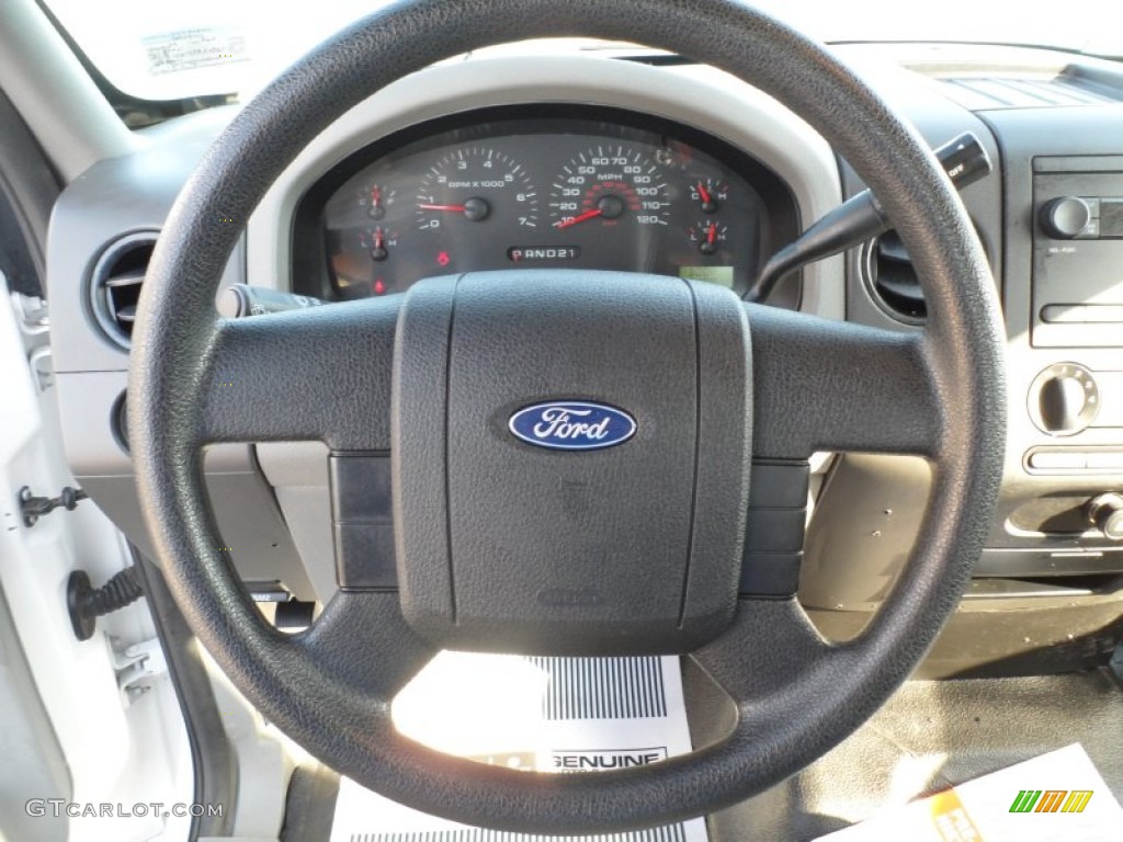 2008 Ford F150 XL SuperCab Medium/Dark Flint Steering Wheel Photo #55653941