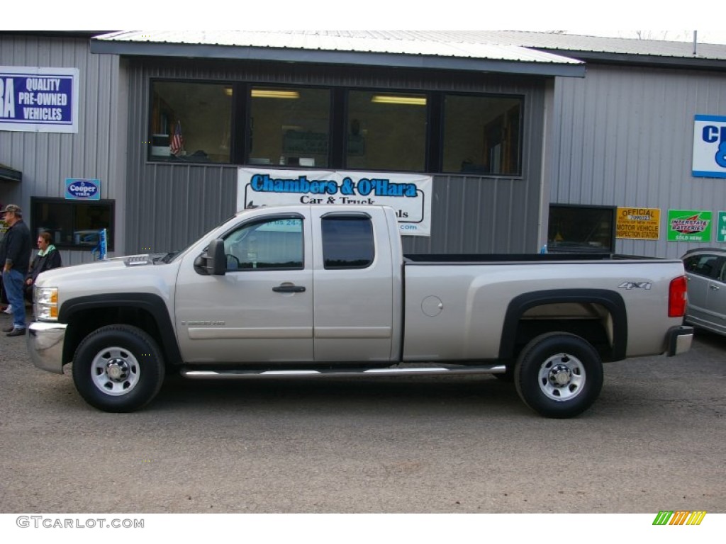 2008 Silverado 3500HD LT Extended Cab 4x4 - Silver Birch Metallic / Ebony photo #2