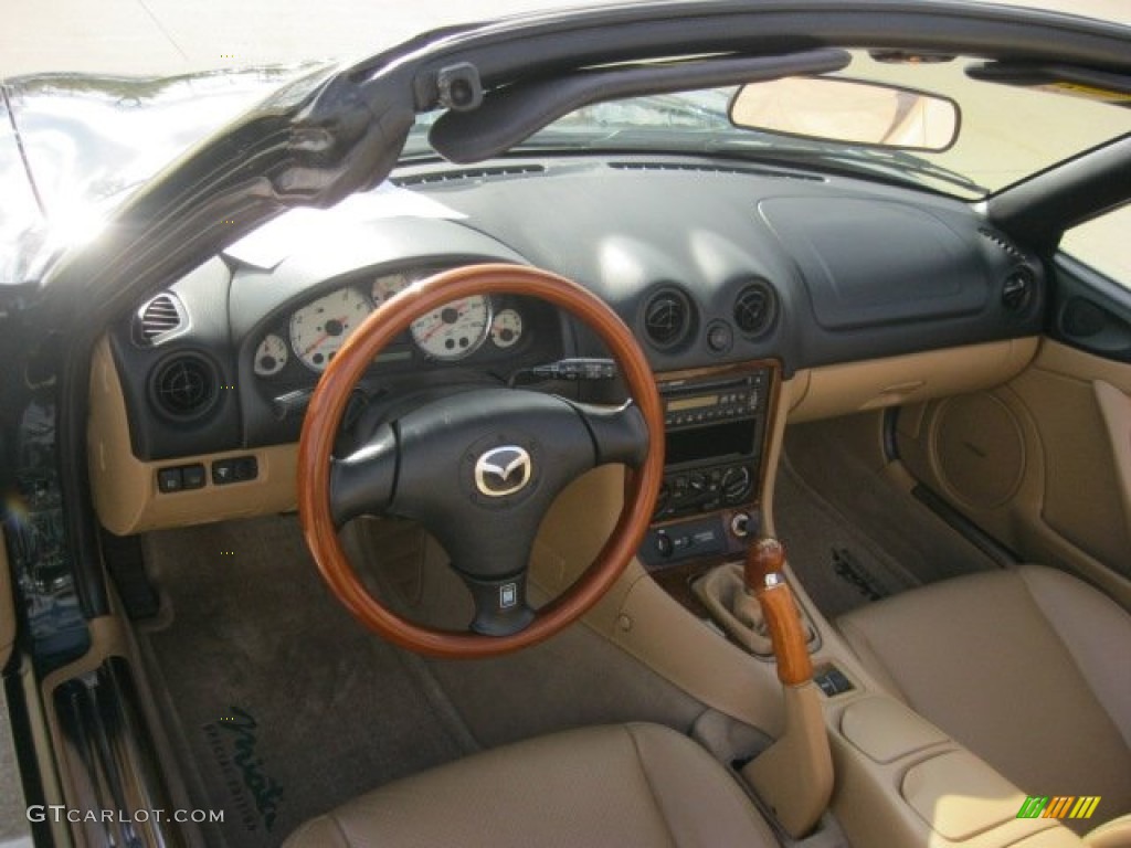 2001 Mazda MX-5 Miata Special Edition Roadster Tan Dashboard Photo #55655291