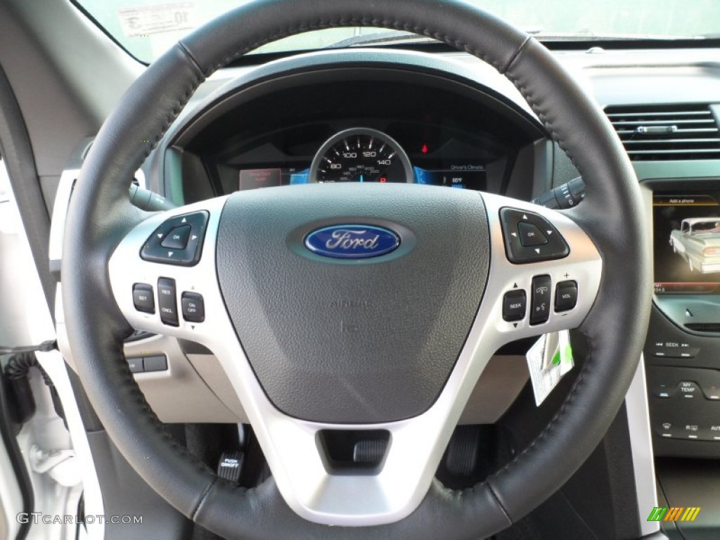 2012 Ford Explorer XLT Medium Light Stone Steering Wheel Photo #55662372