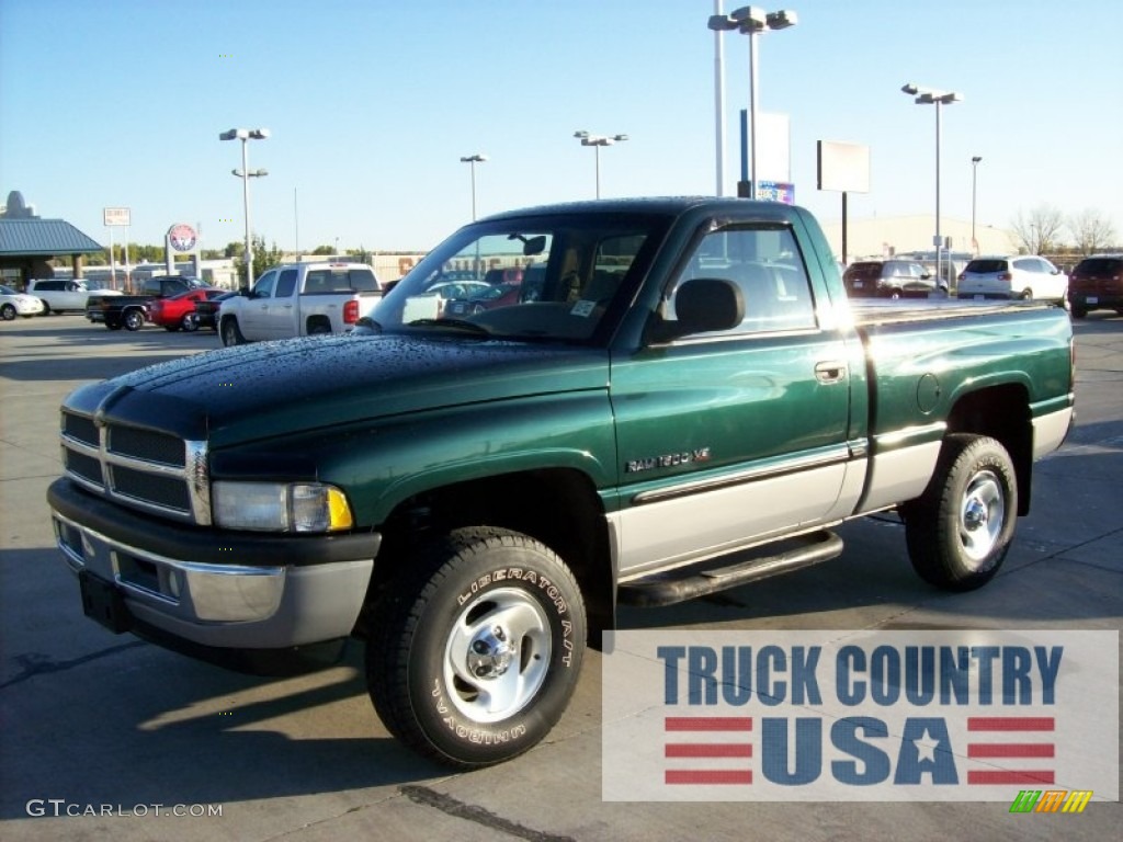 2000 Ram 1500 SLT Regular Cab 4x4 - Forest Green Pearlcoat / Camel/Tan photo #1