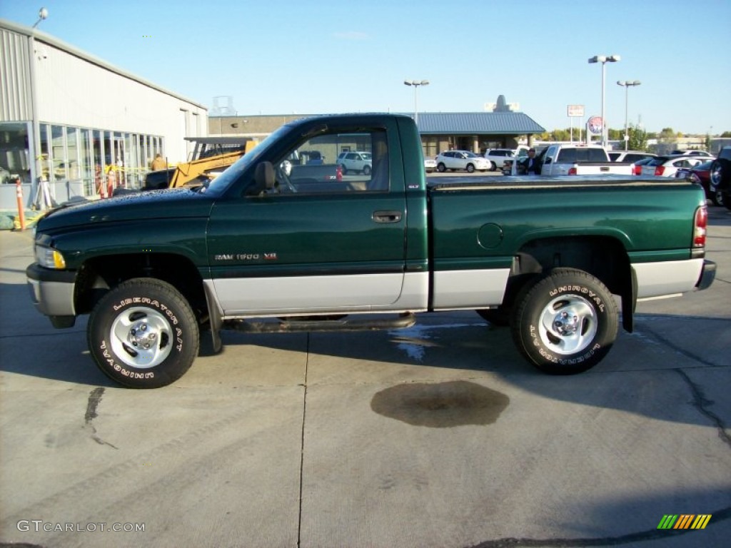 2000 Ram 1500 SLT Regular Cab 4x4 - Forest Green Pearlcoat / Camel/Tan photo #2