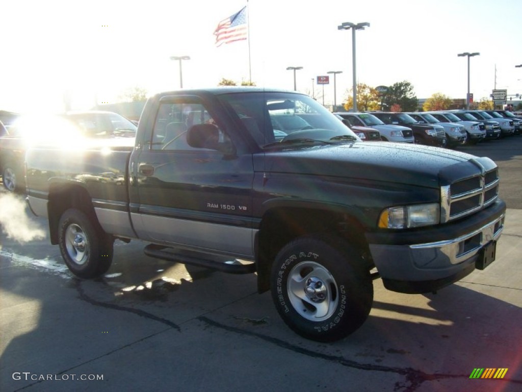 2000 Ram 1500 SLT Regular Cab 4x4 - Forest Green Pearlcoat / Camel/Tan photo #17